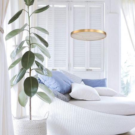 Lampa wisząca ALCHEMY LED złoty alabaster 60 cm