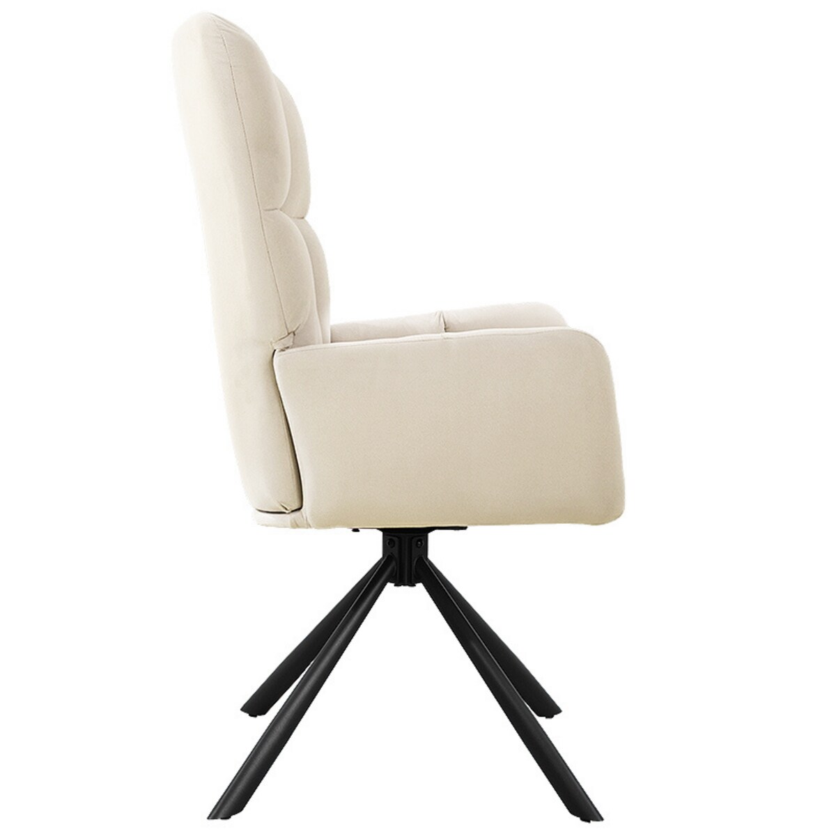 Krzesło tapicerowane obrotowe 180 do salonu jadalni nowoczesne welurowe beżowy