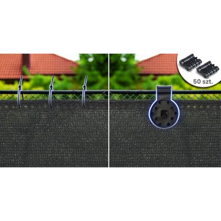 Siatka cieniująca Plonos 1,5x50m maskująca mata na płot ogrodzenie osłona szara 90% + UV 1 szt.