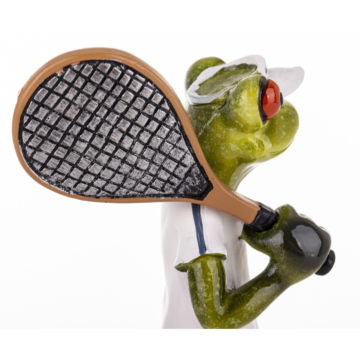 Figurka - żabka 17x7,5x8,5 cm FROGG-2 tenisistka w białym stroju
