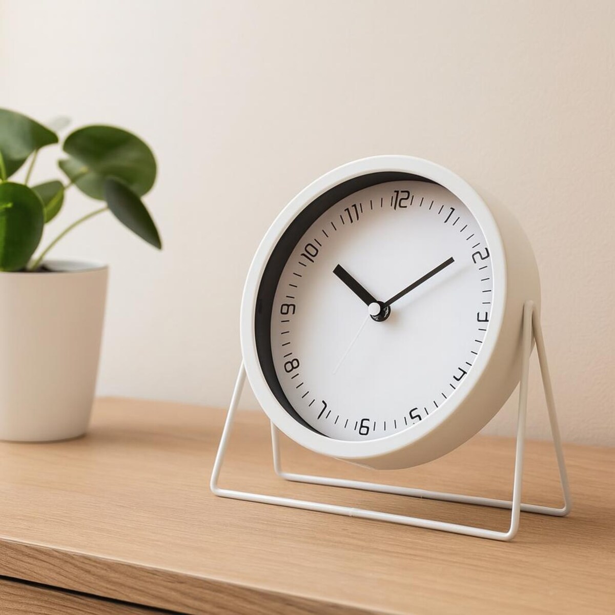 Metalowy zegar biurkowy STILLA, Ø 19 cm