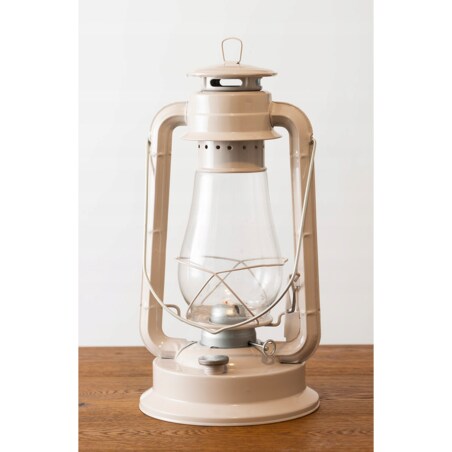 LAMPA NAFTOWA BEŻOWA WISZĄCA STOJĄCA szklana metalowa 50cm + knot