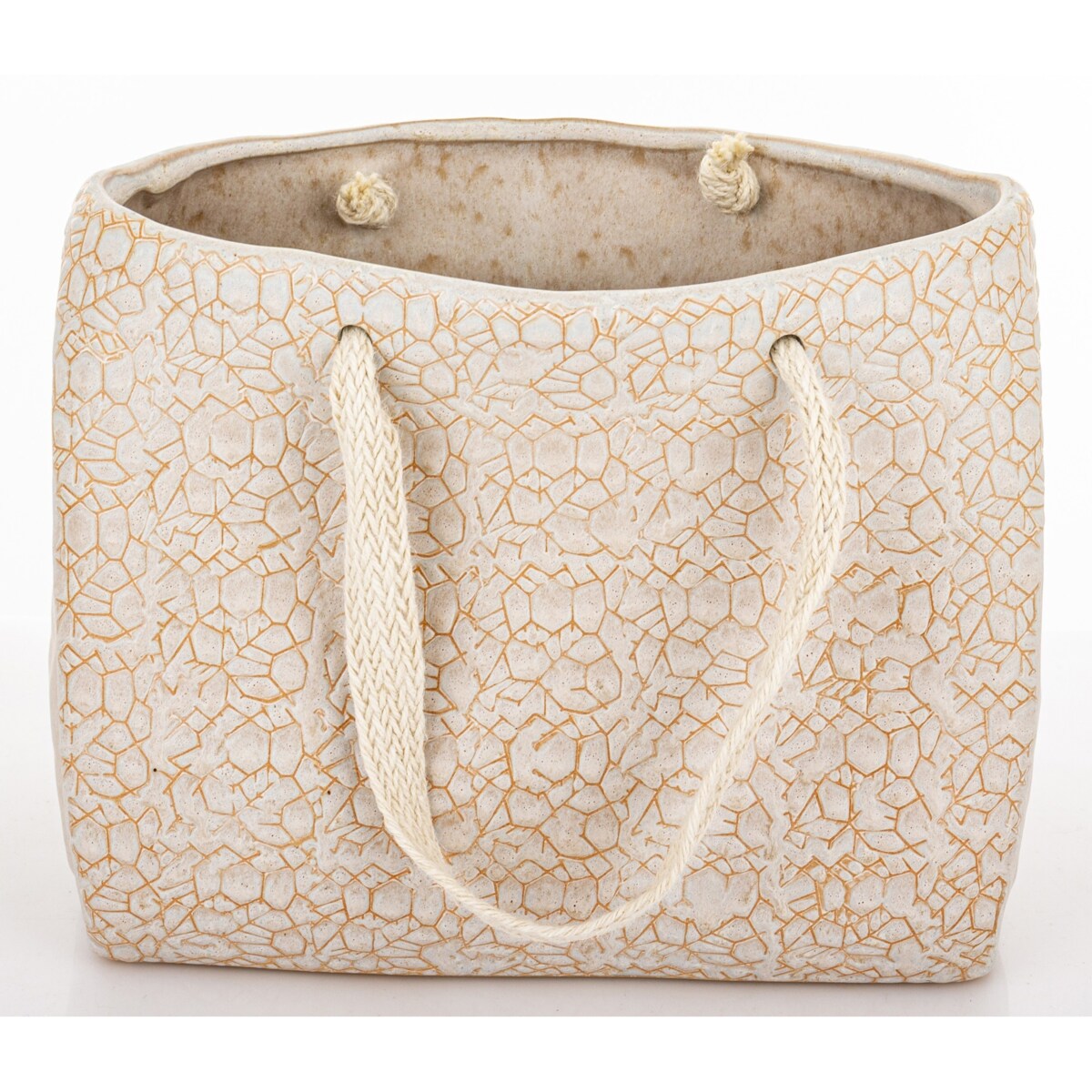 Osłonka ceramiczna 22x28x16 cm TORBA beżowa