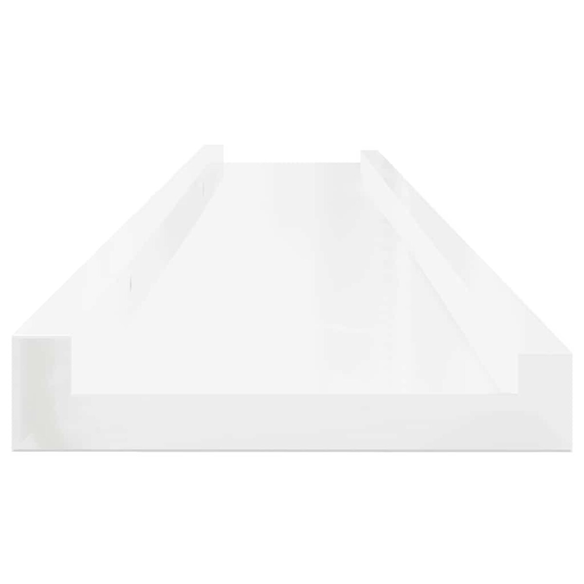 vidaXL Półki ścienne, 4 szt., wysoki połysk, białe, 100x9x3 cm