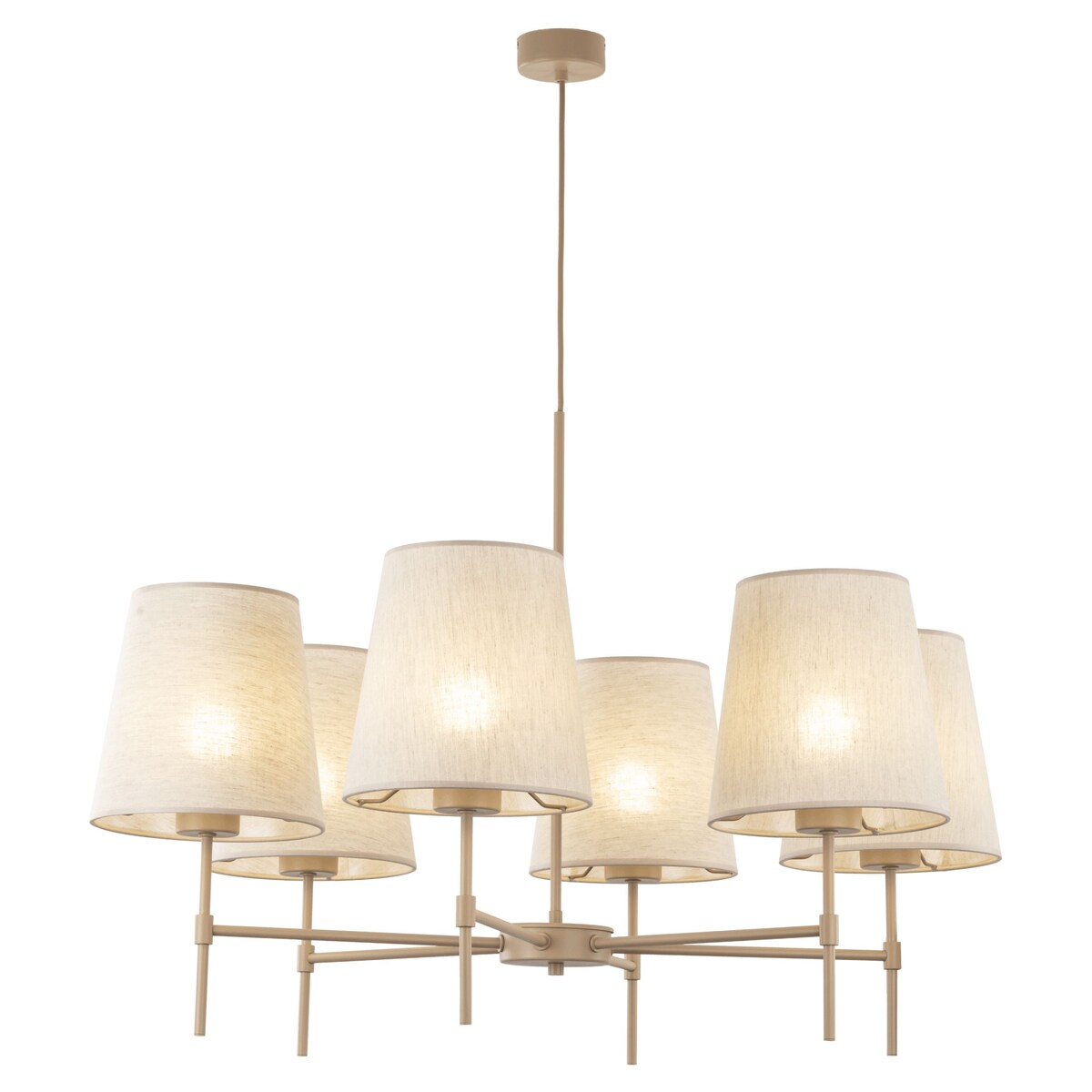 Żyrandol TK Lighting ELIZABETH SABIA 11167 beżowy 6xE27 klasyczny z regulacją wysokości