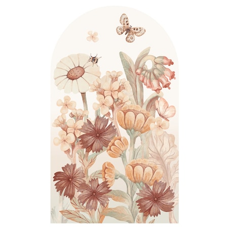 Naklejka na ścianę łuk Kwiaty boho L