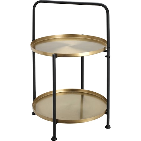 Stolik boczny do kanapy, złote tace, Ø 45 cm