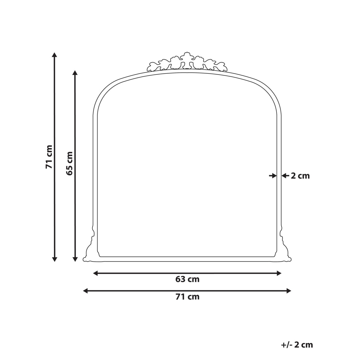 Lustro ścienne 71 cm Złoty LIVRY