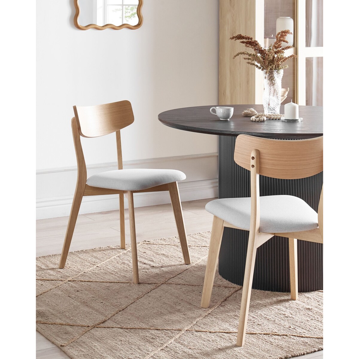 Zestaw 2 krzeseł do jadalni HOPE Jasnoszary