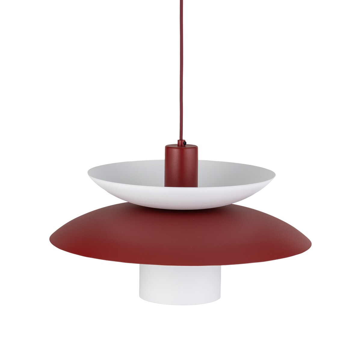 Lampa Wisząca Tk Lighting Verado Burgundowa Biała Metalowa Z Kloszem
