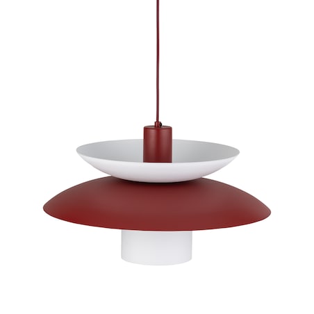 Lampa Wisząca Tk Lighting Verado Burgundowa Biała Metalowa Z Kloszem