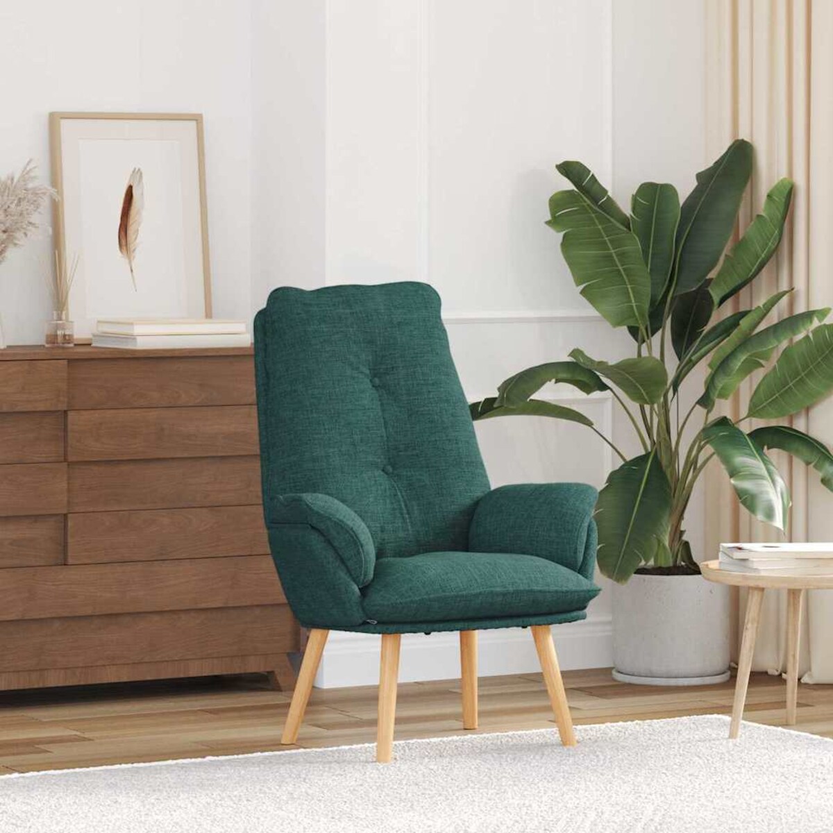 vidaXL Fotel relaksacyjny Ciemnozielony 69 x 74 x 93 cm tkanina
