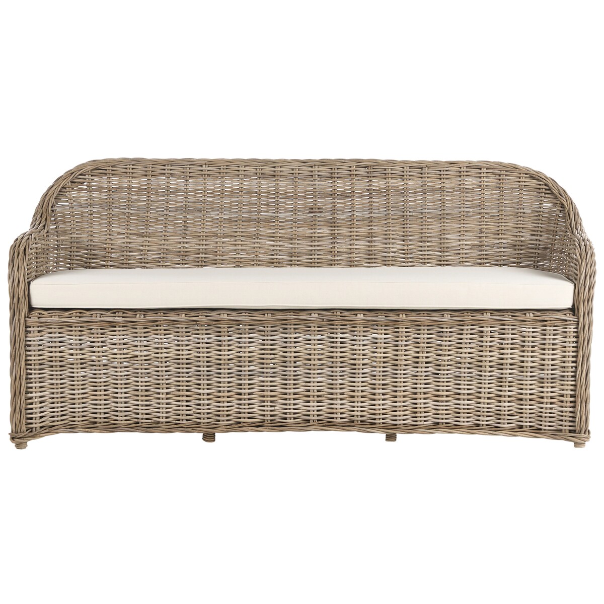 Ławka ogrodowa z poduchą SUSUA 189 cm Rattan Naturalny