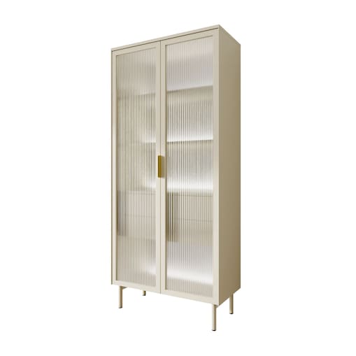 Witryna LINEA z oświetleniem LED, kaszmir