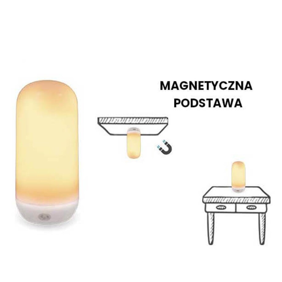 Tarasowa lampka stołowa z magnesem Candy LUMCND019BXWLNW King Home IP54 biała