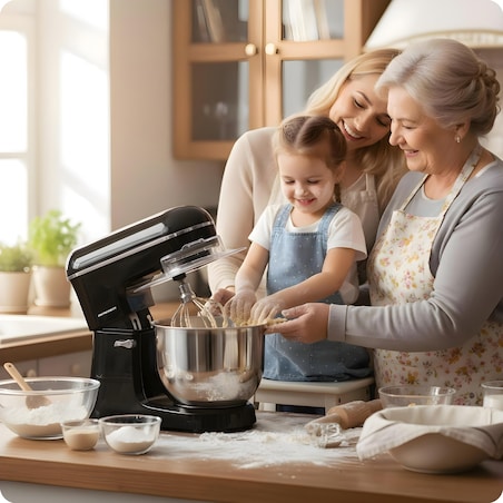 Robot kuchenny planetarny mikser Berdsen 1400W 3w1 6l czarno-srebrny 375600