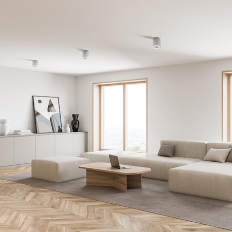 Nastropowa lampa sufitowa Rondoc oczko metalowe białe