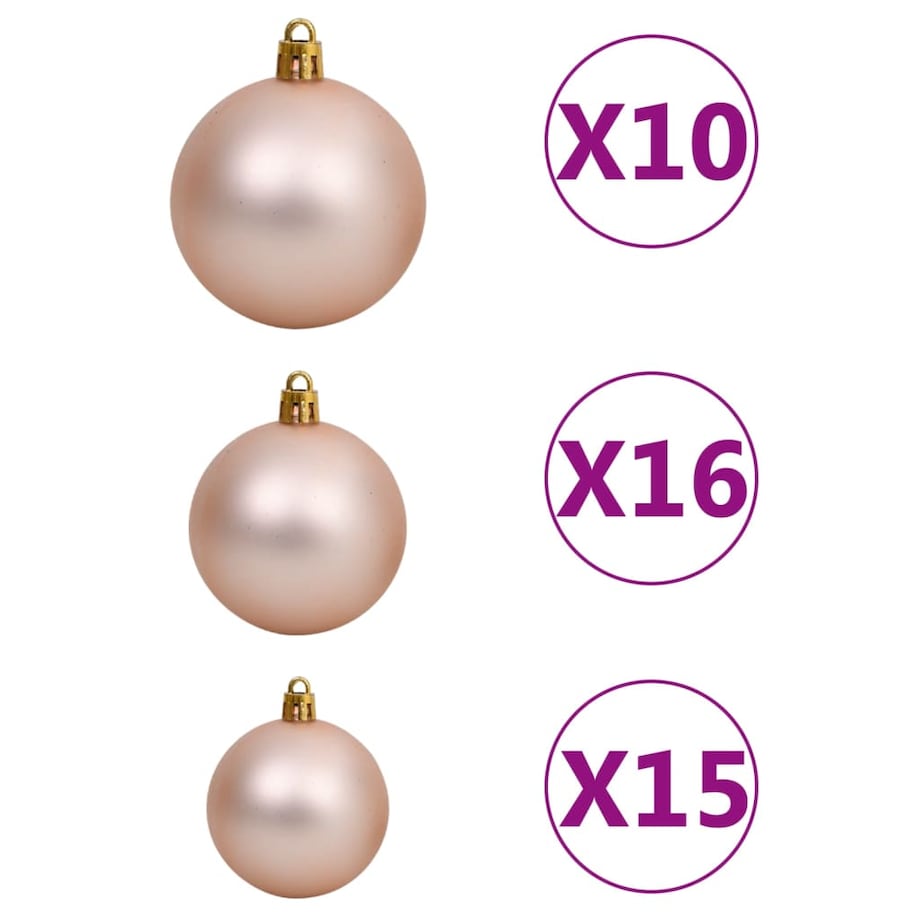 vidaXL Sztuczna choinka z lampkami i bombkami, srebrna, 240 cm, PET
