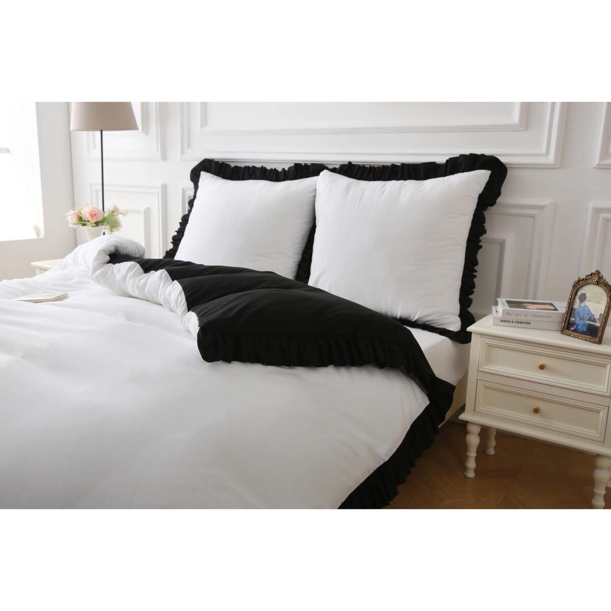 Pościel mikrofibra dwukolorowa z falbanką 200x220 cm