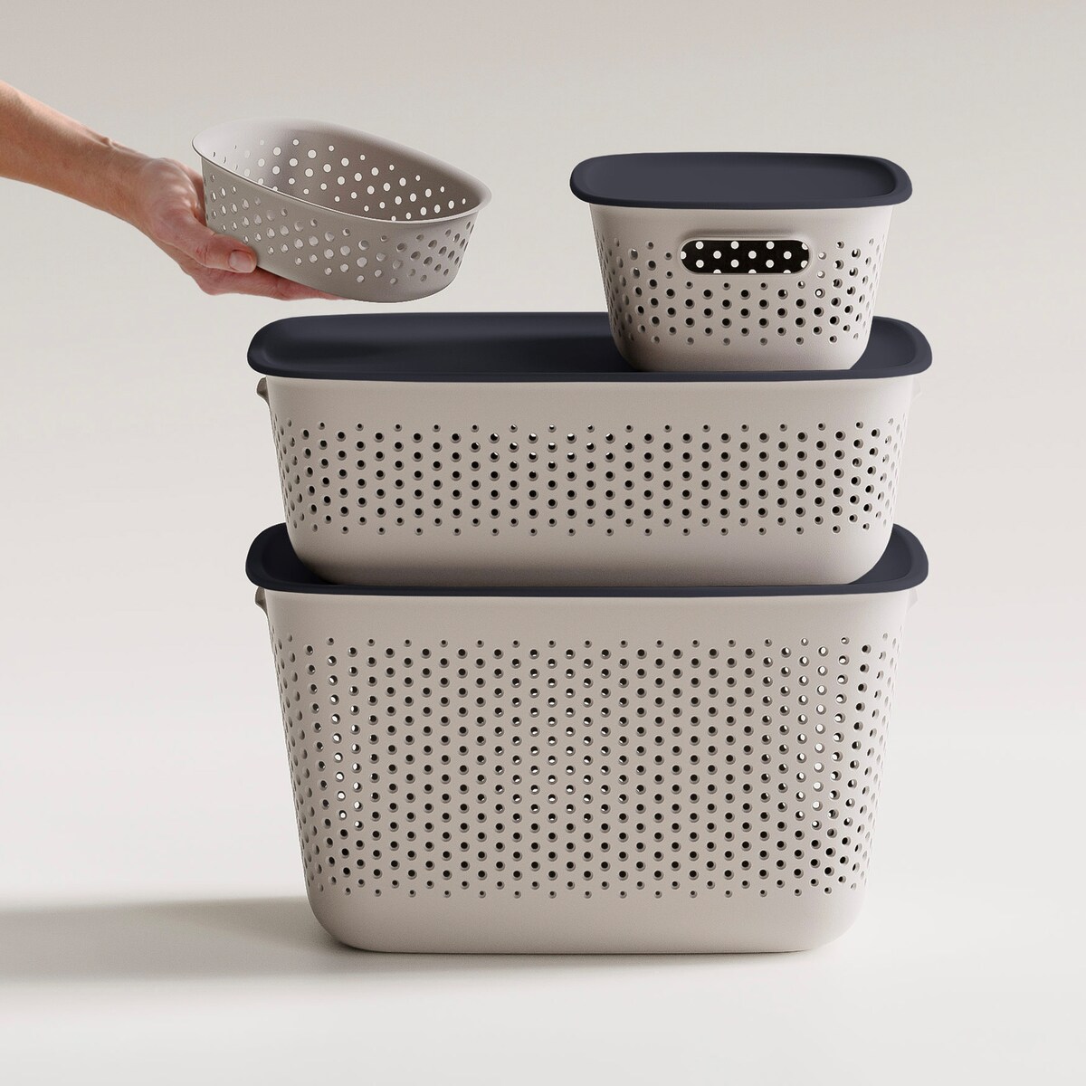 Pojemnik Plastikowy Ażurowy Pudełko Plastikowe Zamykany Z Pokrywką Box 17 L