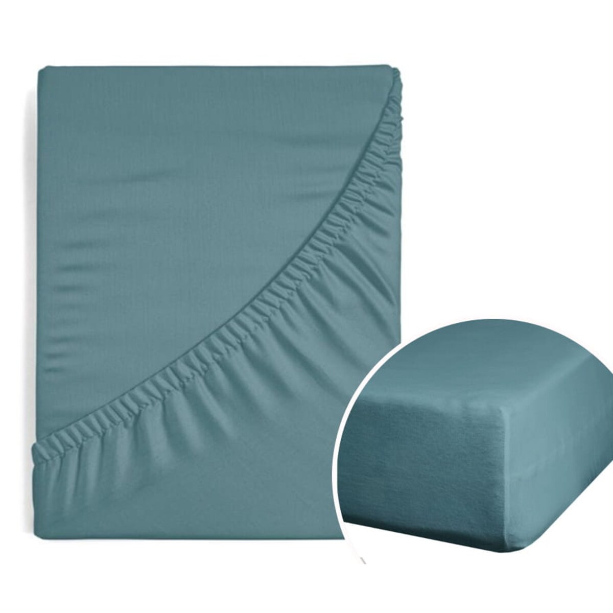 Prześcieradło Satynowe z Gumką 100 x 200 Turkusowe Ciemne na Wysoki materac