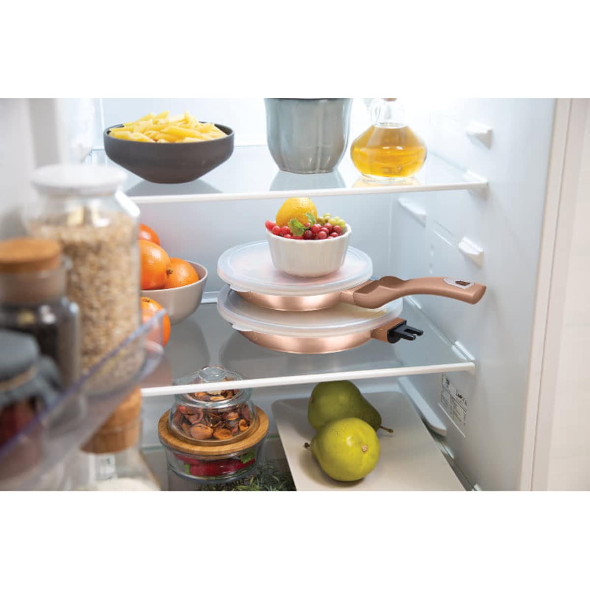 Zestaw 3 patelni z odłączaną rączką Metallic Line Rose Gold Berlinger Haus BH-7054