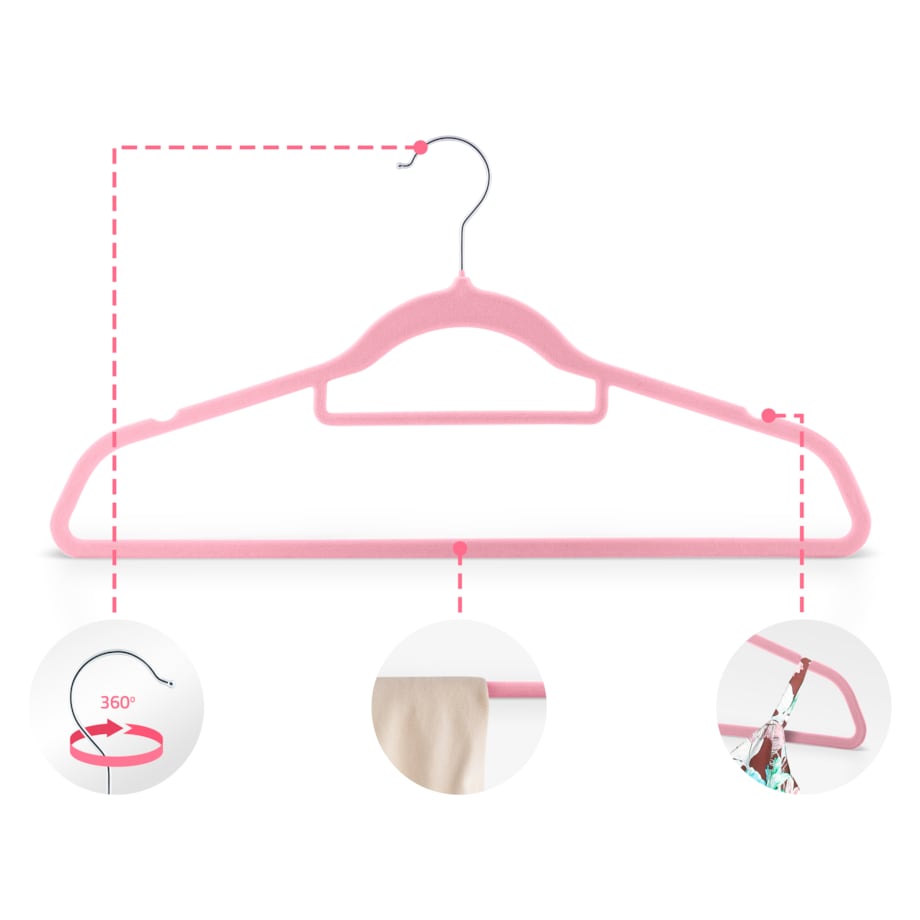 Wieszaki na ubrania welurowe do szafy zestaw 20szt. Massido