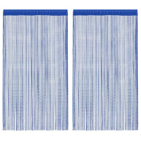 vidaXL Zasłony sznurkowe, 2 sztuki, 100 x 250 cm, niebieskie