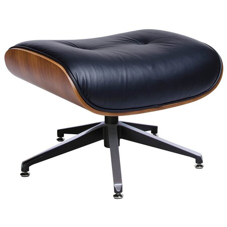 Wypoczynkowy fotel Lounge KH1501100140 z podnóżkiem czarny orzech, King Home