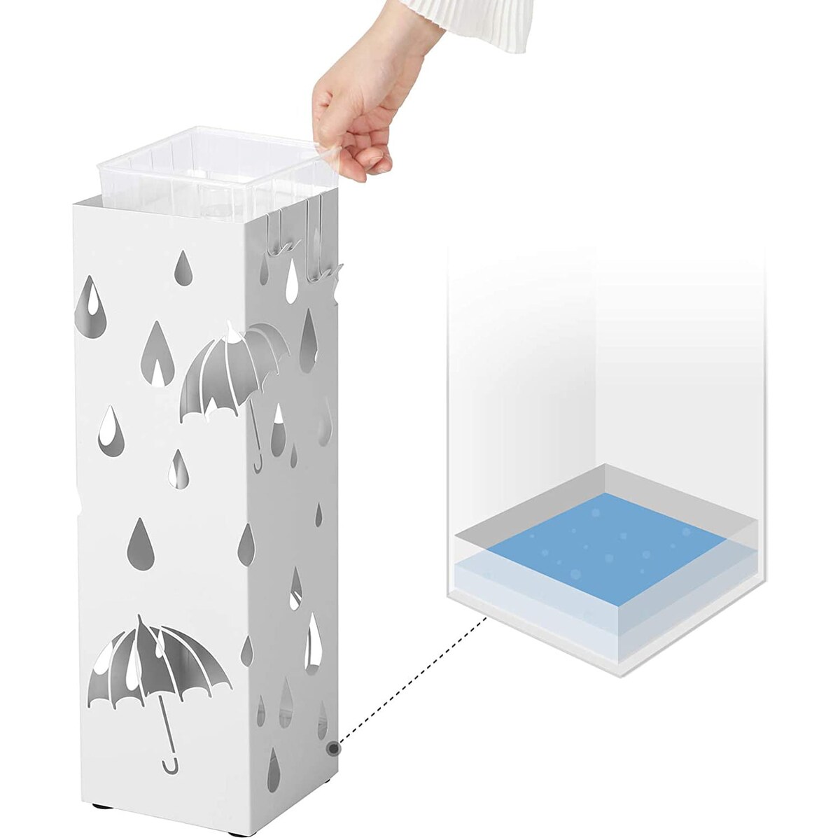 Parasolnik 15,5X15,5X49 Cm Biały