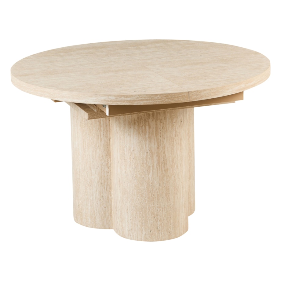 Stół do jadalni rozkładany MORAINE Efekt trawertynu 120 cm 120/160 cm