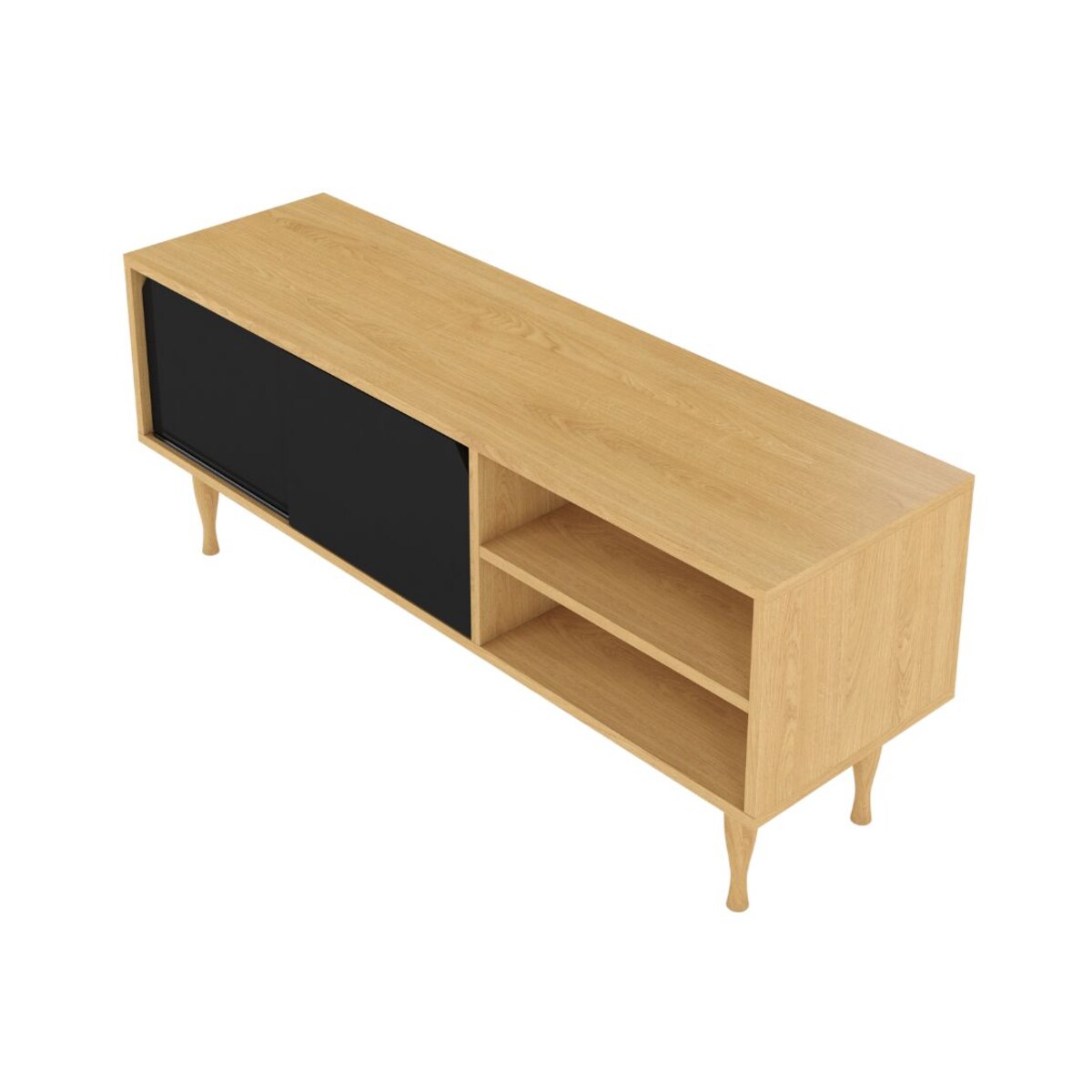 Szafka Rtv Elza Black na dębowych nogach / szer. 135 cm