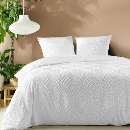 Komplet pościeli z tuftowanym wzorem 240x220 cm TIPLU biały