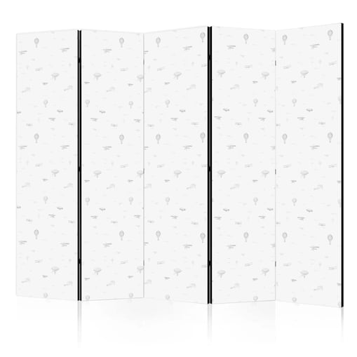 Parawan jednostronny Dla dzieci 225x172 cm 5-częściowy czarny