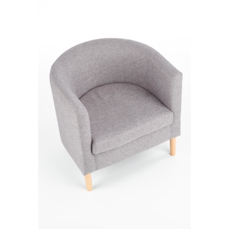 FOTEL TAPICEROWANY Calidris szary DREWNIANE NÓŻKI