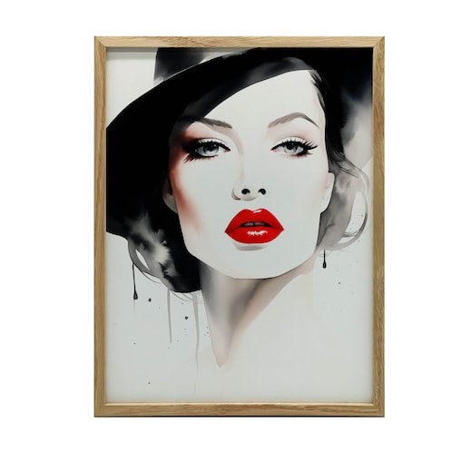 Portret Delikatności, 40x50 cm, rama drewniana jasny dąb, papier matowy 230 gsm