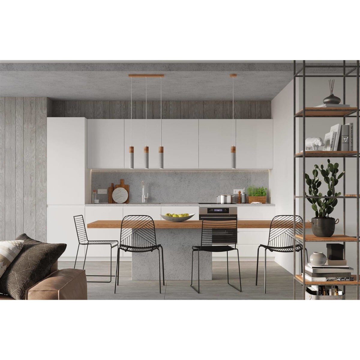 Lampa wisząca ZANE 3 szara