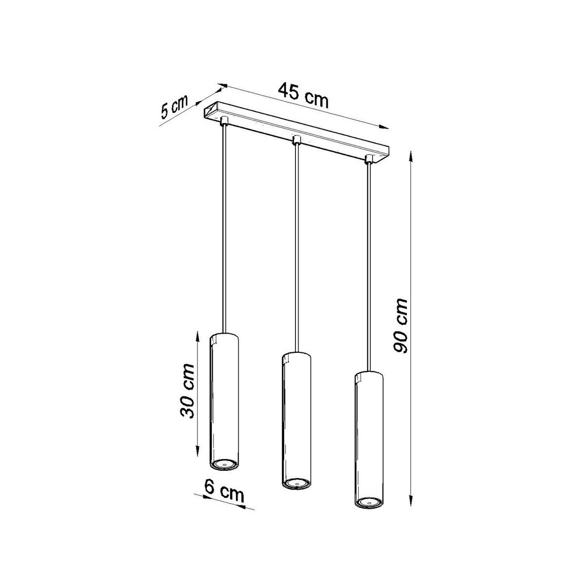 Lampa wisząca LAGOS 3L taupe