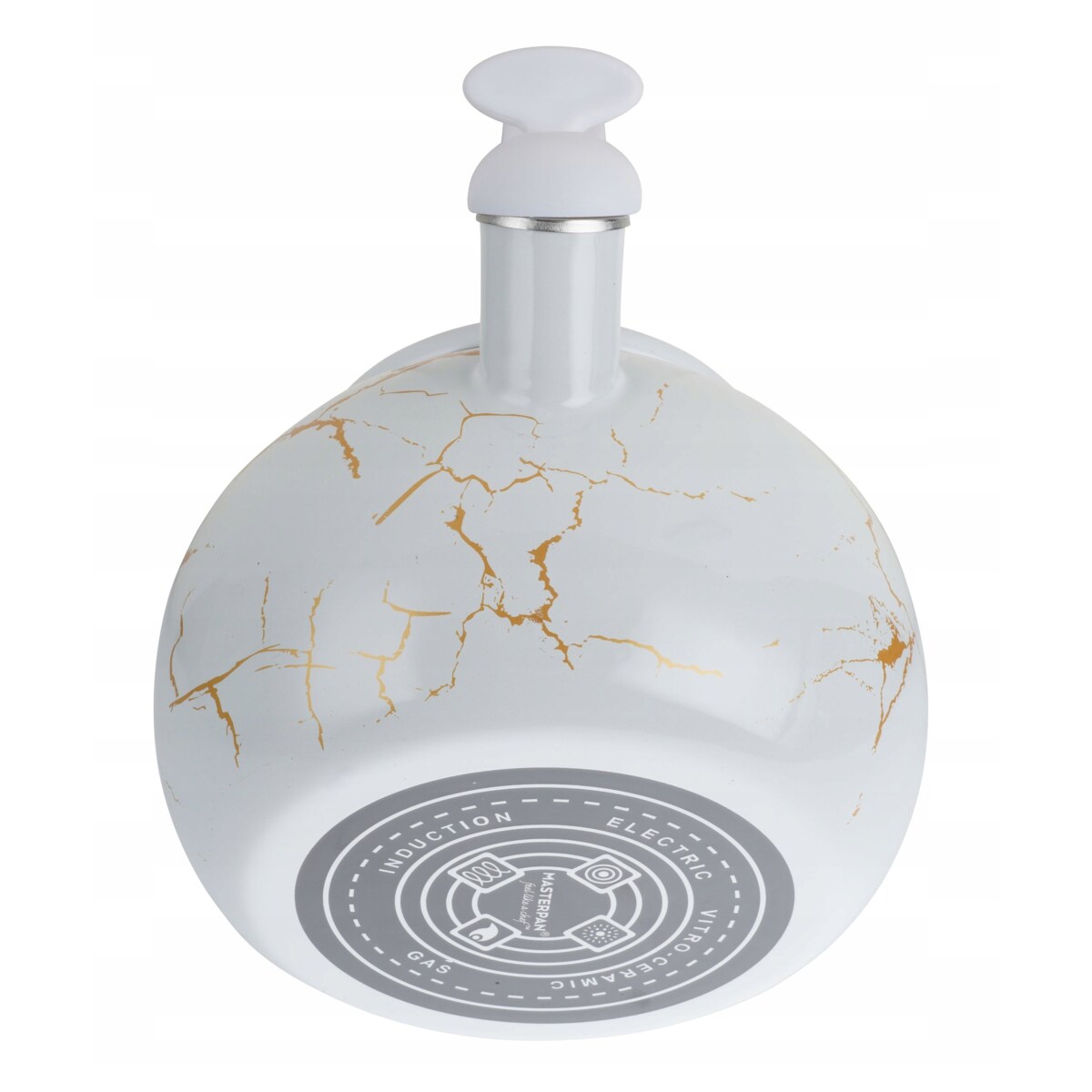 Czajnik Emaliowany Retro 2.2L Z Gwizdkiem - Biały Stal Węglowa Indukcja Gaz