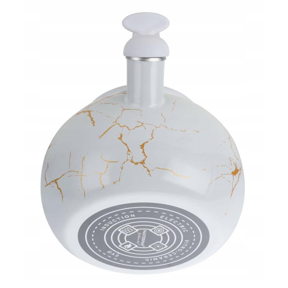 Czajnik Emaliowany Retro 2.2L Z Gwizdkiem - Biały Stal Węglowa Indukcja Gaz