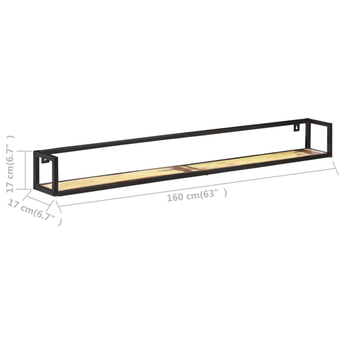 vidaXL Półki ścienne, 2 szt., 160 cm, lite drewno z odzysku
