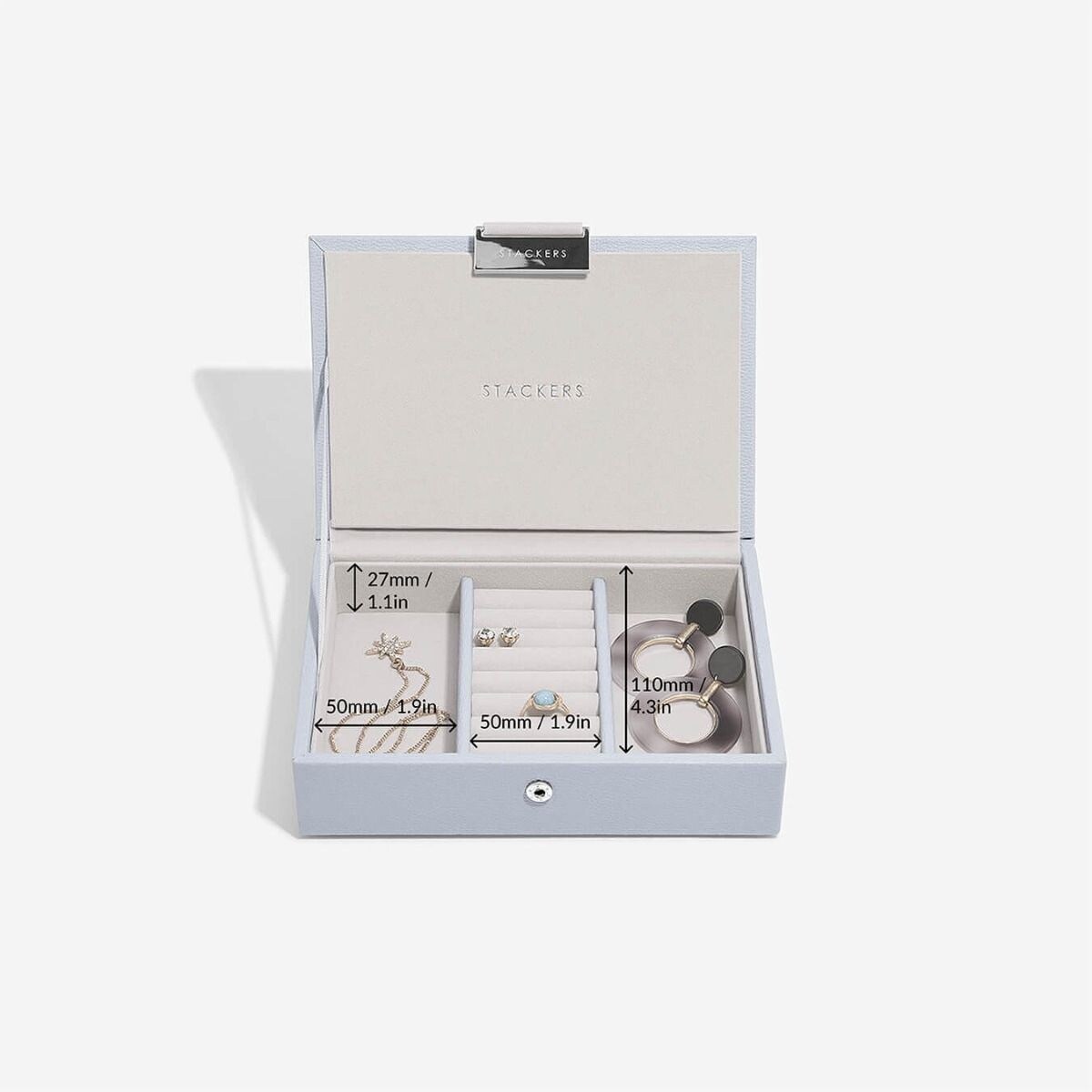 Szkatułka na biżuterię Stackers mini lawendowa z pokrywką