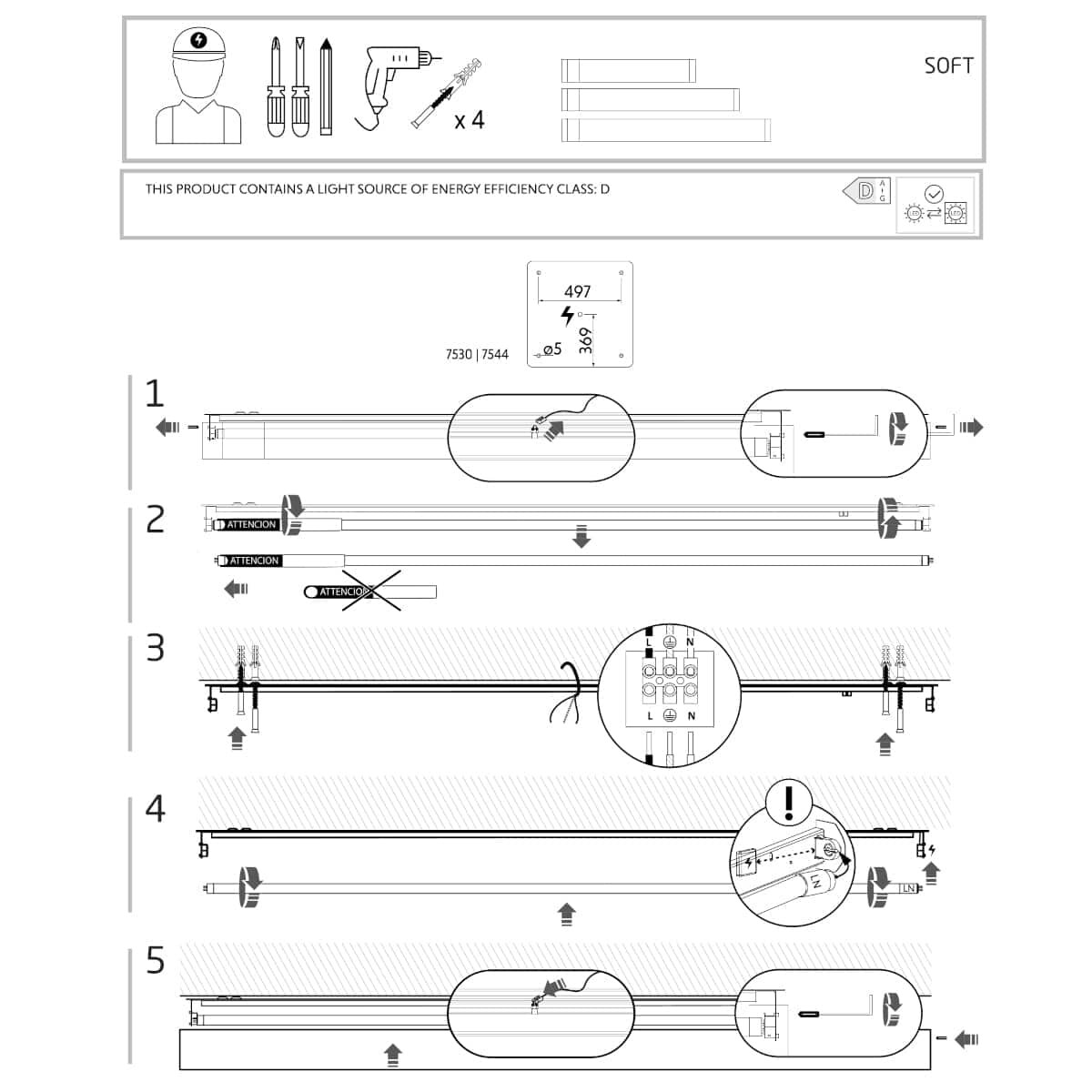 Lampa sufitowa 7530 SOFT CEILING LED 60X60 Grafitowy Nowodvorski