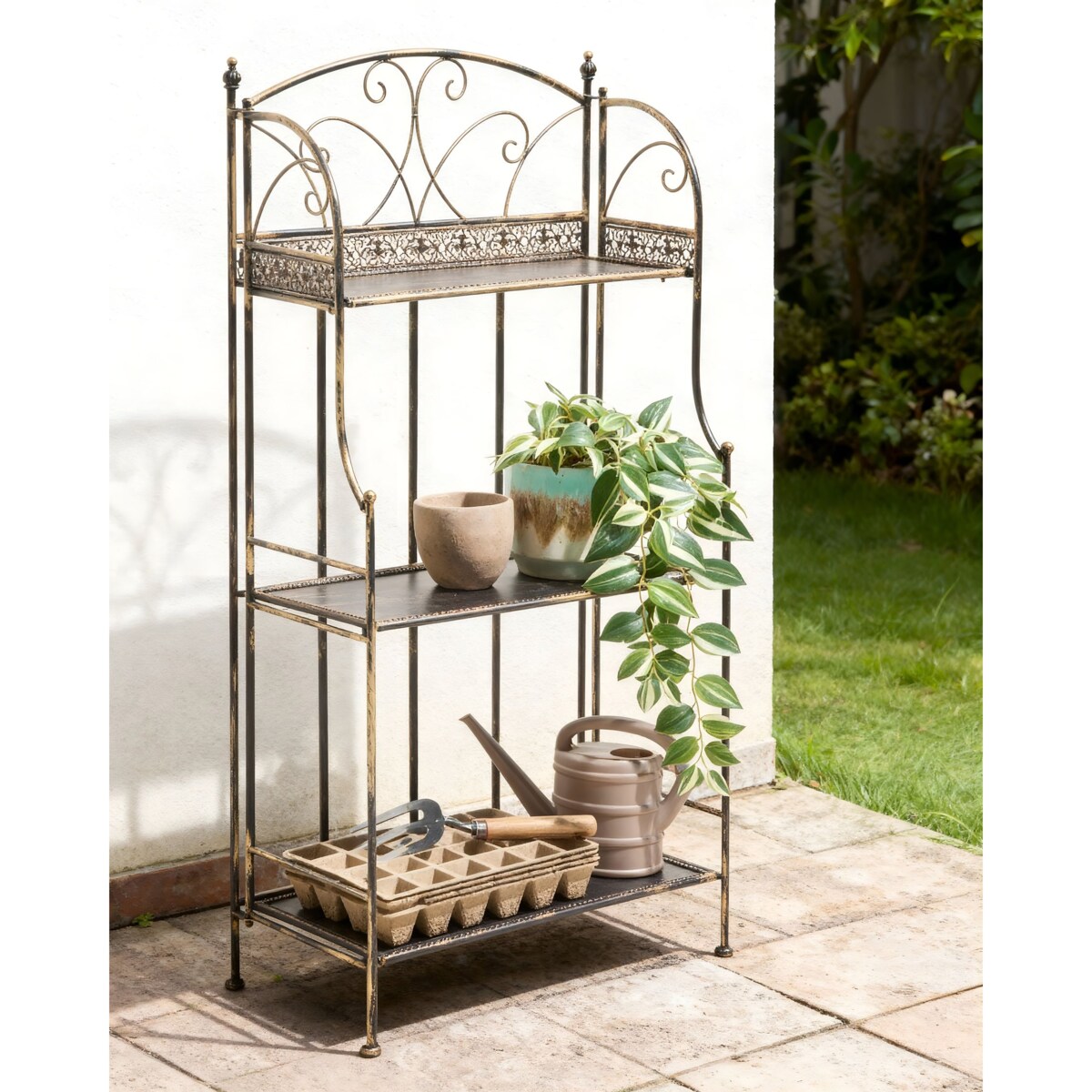 Regał VILLADOSE Metal 60 cm 30 cm Czarny