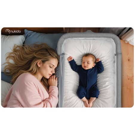 Łóżeczko dziecięce niemowlęce dostawka Nukido składane 0-5m