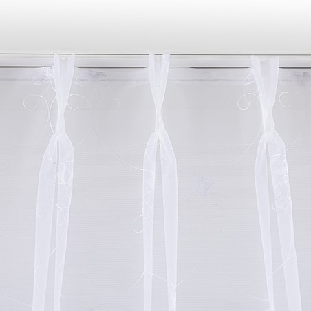 Firana na haczykach flex podwójnych 300x245 biały ze wzorem