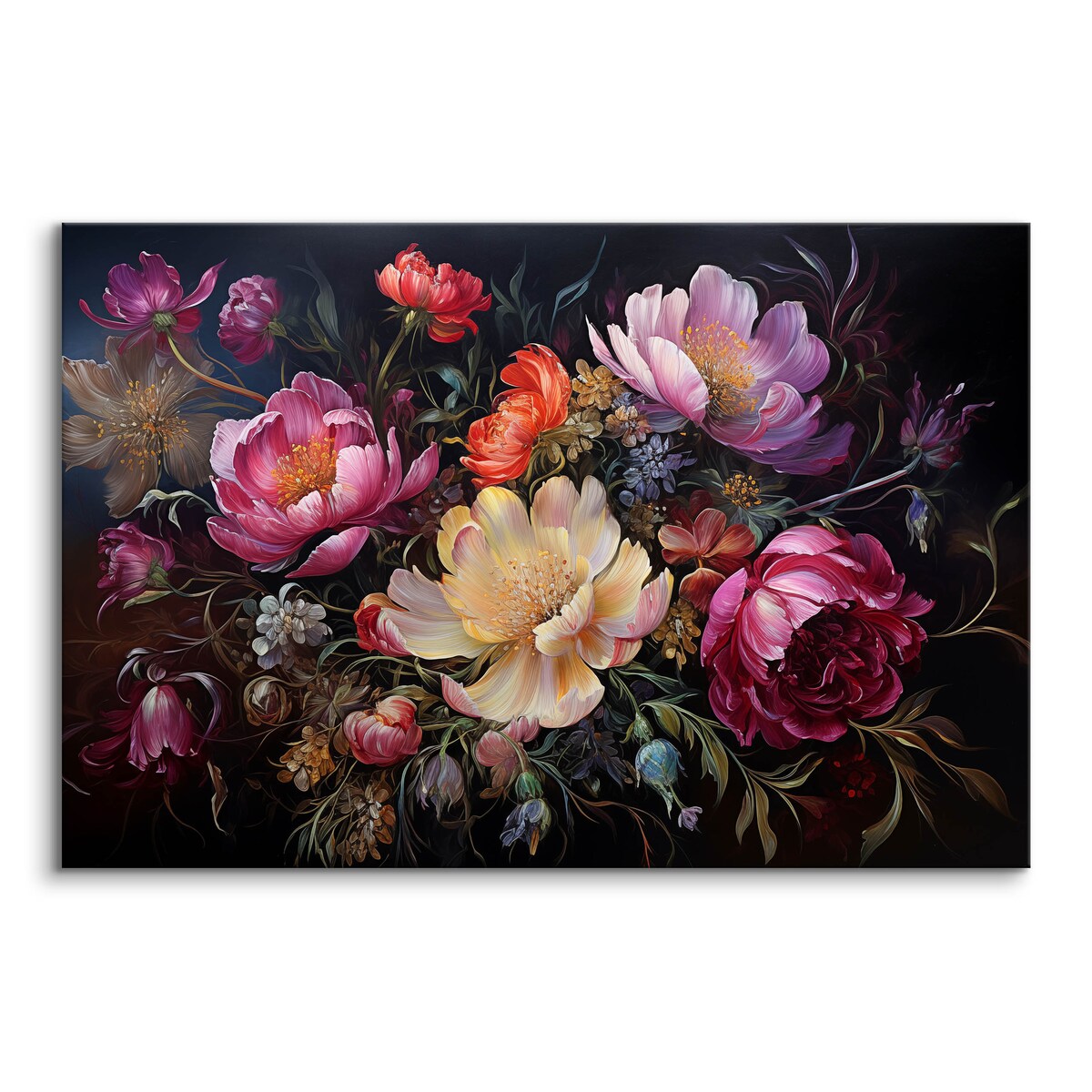 Obraz Do Sypialni Kolorowe Kwiaty Piwonie Abstrakcja Natura Rośliny 120x80cm