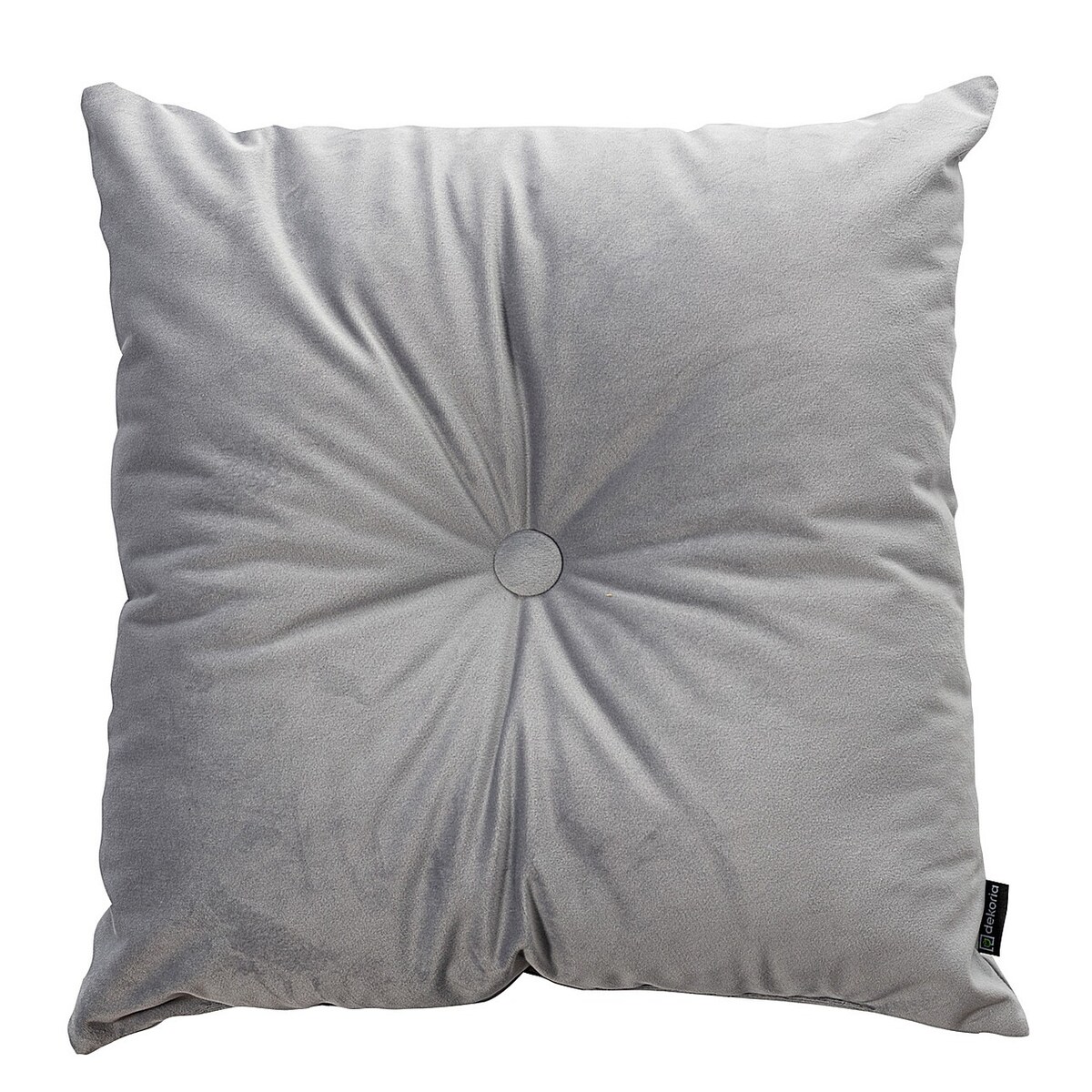 Poduszka kwadratowa Velvet z guzikiem, srebrzysty szary, 37 x 37cm, Velvet