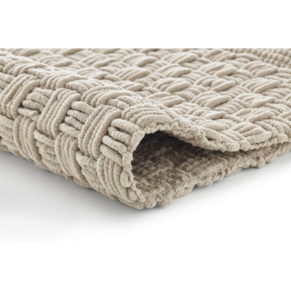 Kleine Wolke Matino ręcznie tkany dywanik łazienkowy 60x100 cm beż macadamia nić szenilowa