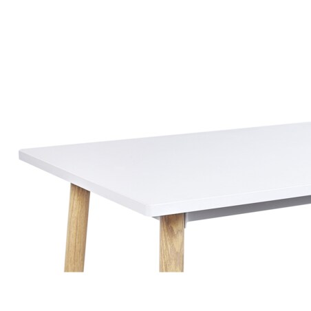 Stół barowy 90 x 50 cm biały z jasnym drewnem CHAVES